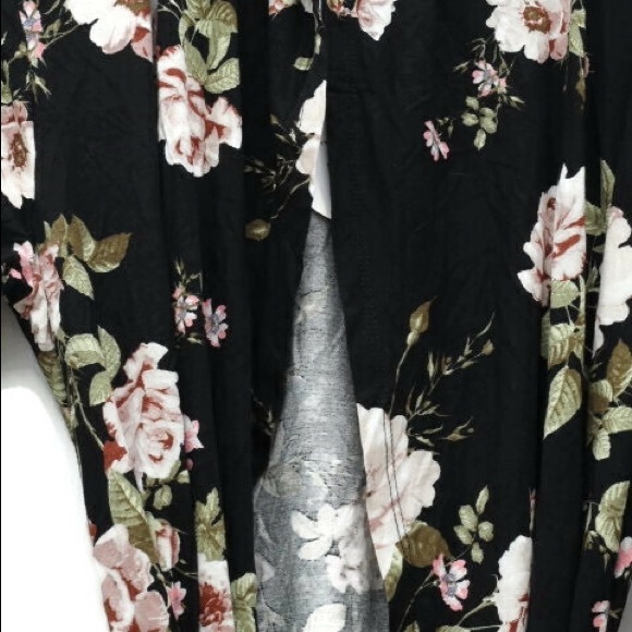 Angel Floral Open Front Cardigan Sweater Shirt - Picture 3 of 6